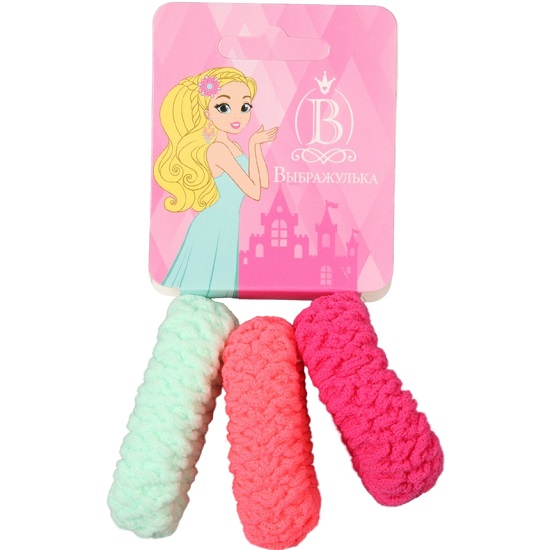 Резинка для волос "Махрушка спорт" (набор 3 шт) яркость жатка, 4 см 10679894