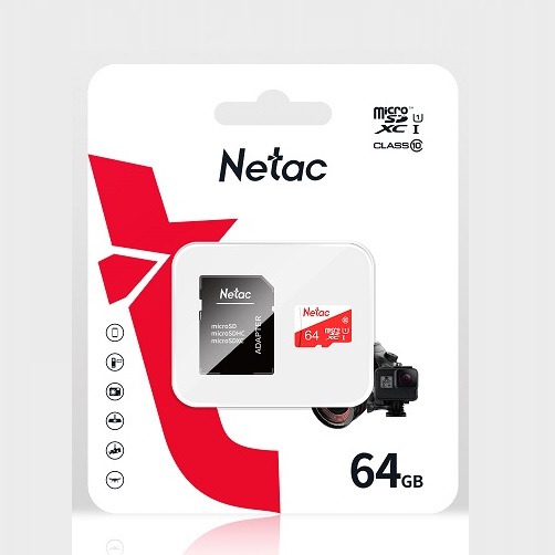 Micro SD 64GB Netac P500 Eco Class 10 UHS-I + адаптер SD