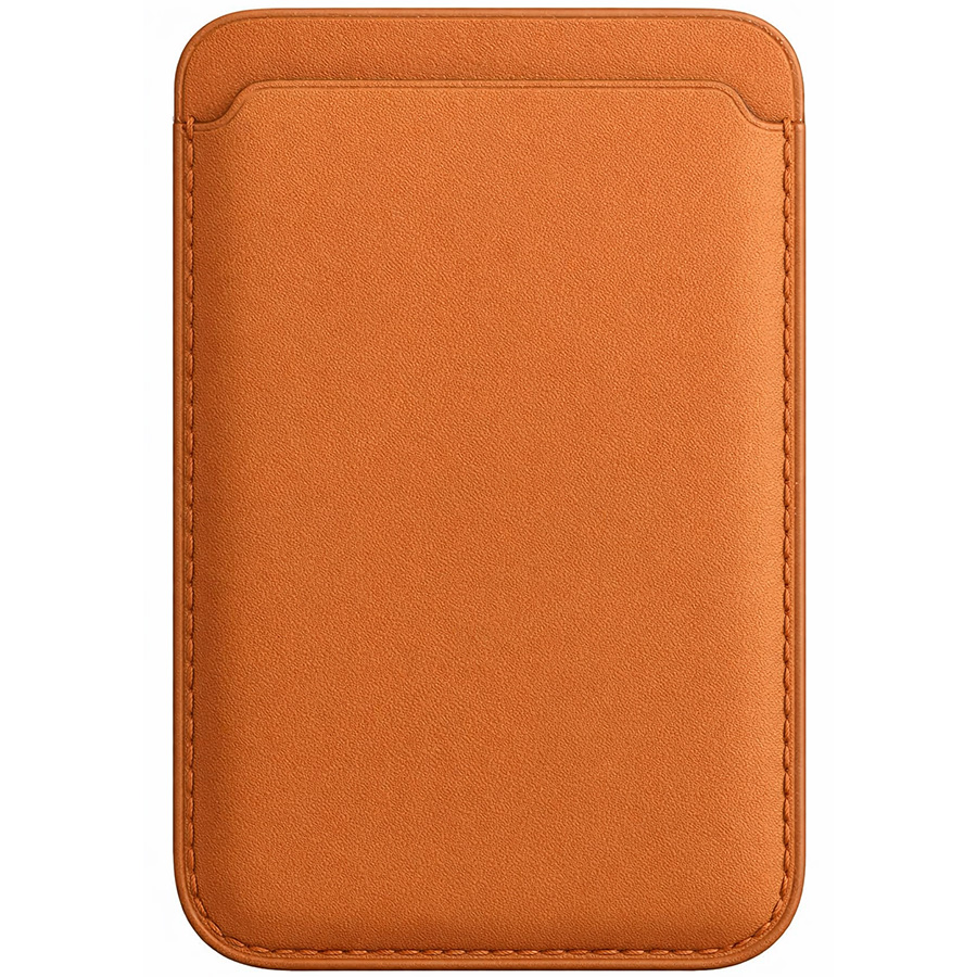 Кошелек для карт iPhone Leather Wallet MagSafe с лого (темно-коричневый)