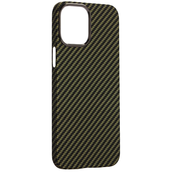 Задняя накладка K-Doo Kevlar для iPhone 15 Pro, под карбон, зелёный