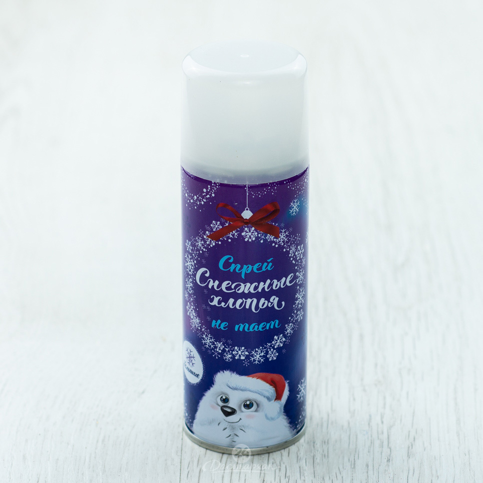 Спрей-снежные хлопья, 250 мл, нетающие, крупные, цвет белый