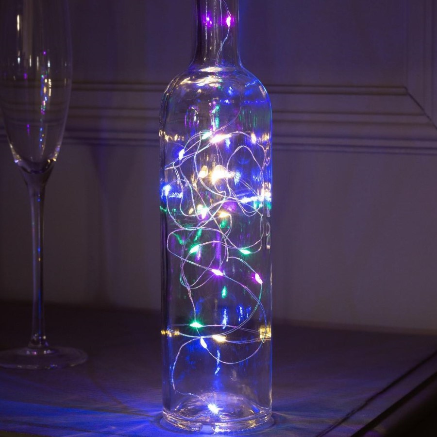 Гирлянда "Нить - Роса с пробкой" 2 м, свечение мульти, LR44х3, IP20