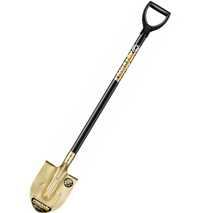 Лопата штыковая ЦИ КЛОНДАЙК 2218-ч "золотая" с рёбрами жёсткости 200х270х1280 мм, деревянный черенок