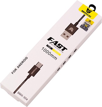 Кабель USB <--> microUSB  1.0м NONAME магнитный черный круглый