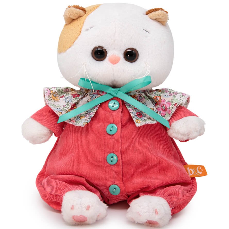 Мягкая игрушка Кошечка Ли-Ли BABY в комбинезоне с воротником в цветочек , 20 см (LB-117)