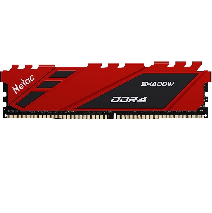 Оперативная память DDR4 8Gb NETAC Shadow, 3200MHz, CL16, DIMM, с радиаторами, красный