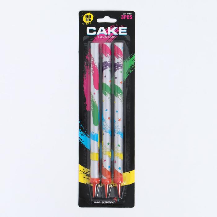Набор тортовых свечей "Фонтаны", 23 см, 3 шт 7318083