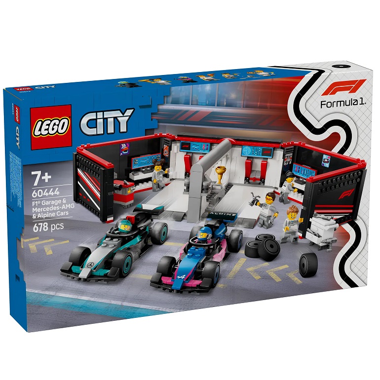 Конструктор LEGO CITY 60444 Гараж F1 для Mercedes-AMG и Alpine