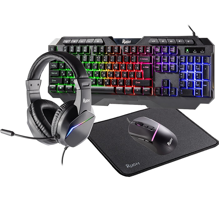 Набор Smartbuy F10 черный (SBC610GK) (клавиатура+мышь+гарнитура+коврик)