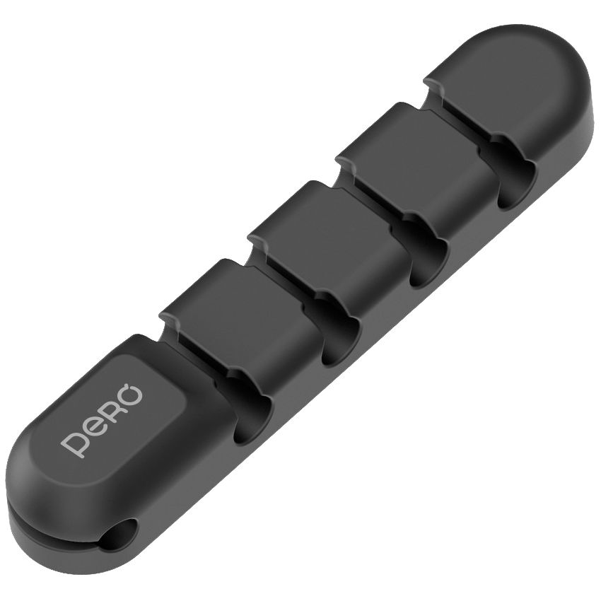 Органайзер для кабелей PERO DM01, 5 отверстий, черный