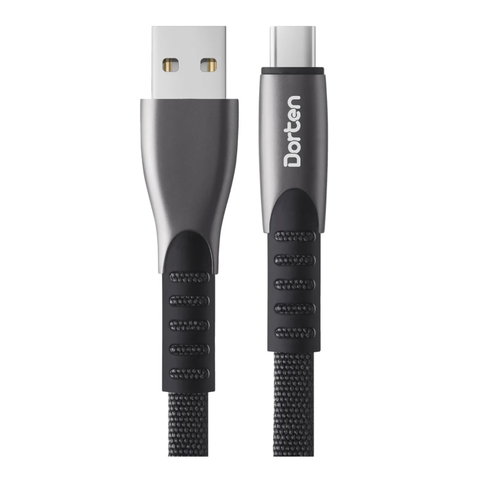 Кабель USB <--> Type-C  1.0м DORTEN DN304101 Flat Series Black/Черный
