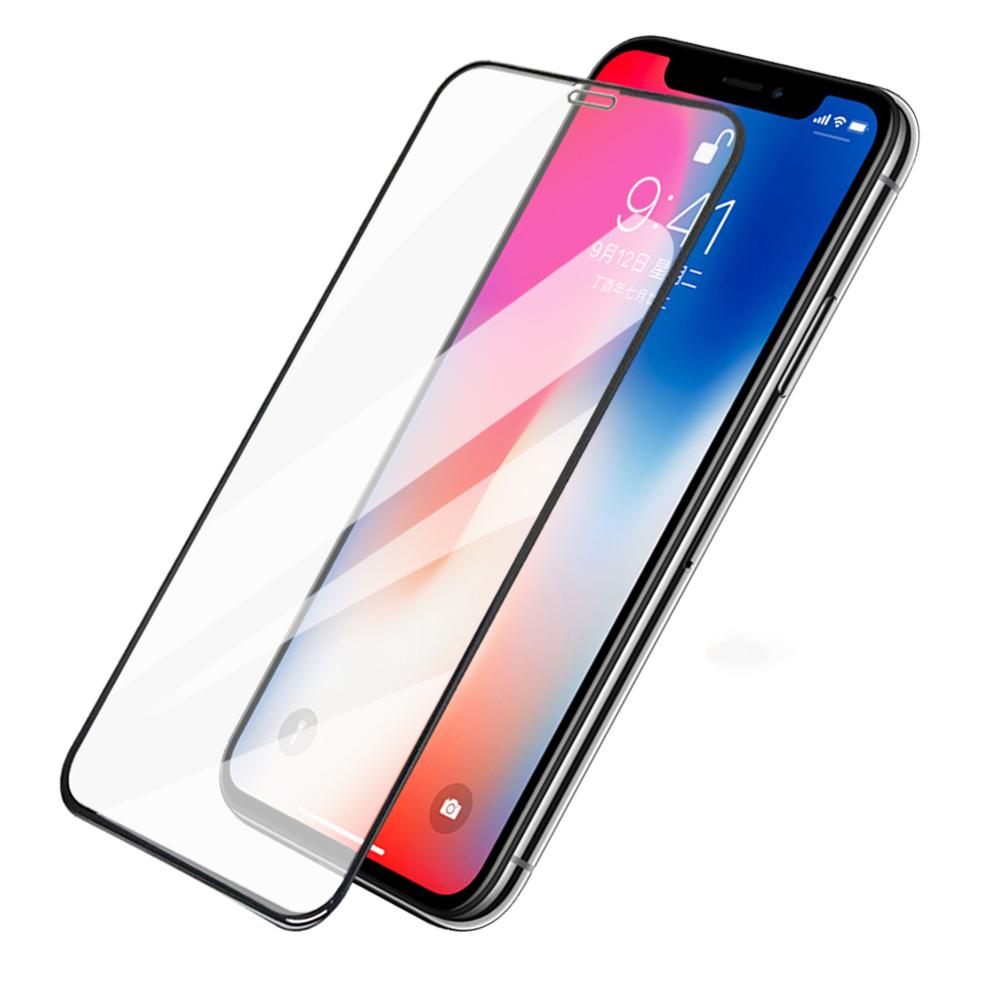 Противоударное стекло 10D NONAME для iPhone X матовое, черное, в техпаке