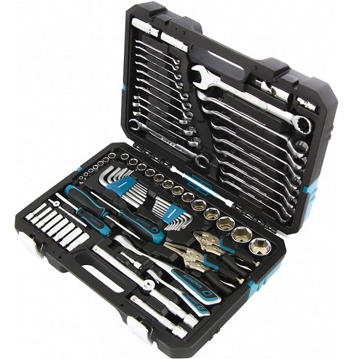 Набор инструментов, 1/4", 1/2", CrV, 120 зубьев, 78 предметов// Gross 14148