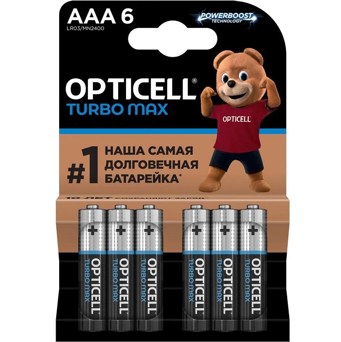 Элемент питания OPTICELL LR03 TURBO MAX BL-6 (6/72)