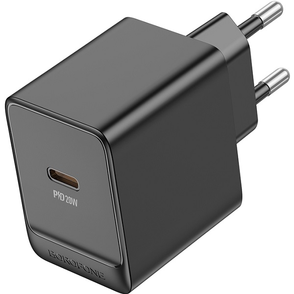 Сетевое ЗУ 1Type-C BOROFONE BAS13A, Erudite, чёрный, 20Вт