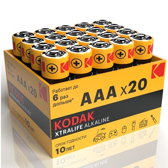Элемент питания KODAK LR03 Box-20 XTRALIFE (20/480/19200)