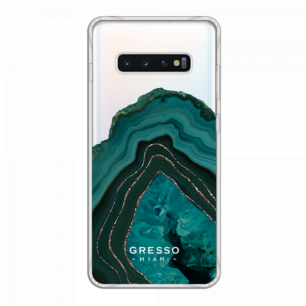 Задняя накладка GRESSO для Samsung Galaxy S10. Коллекция "Drama Queen". Модель "Green Agate".