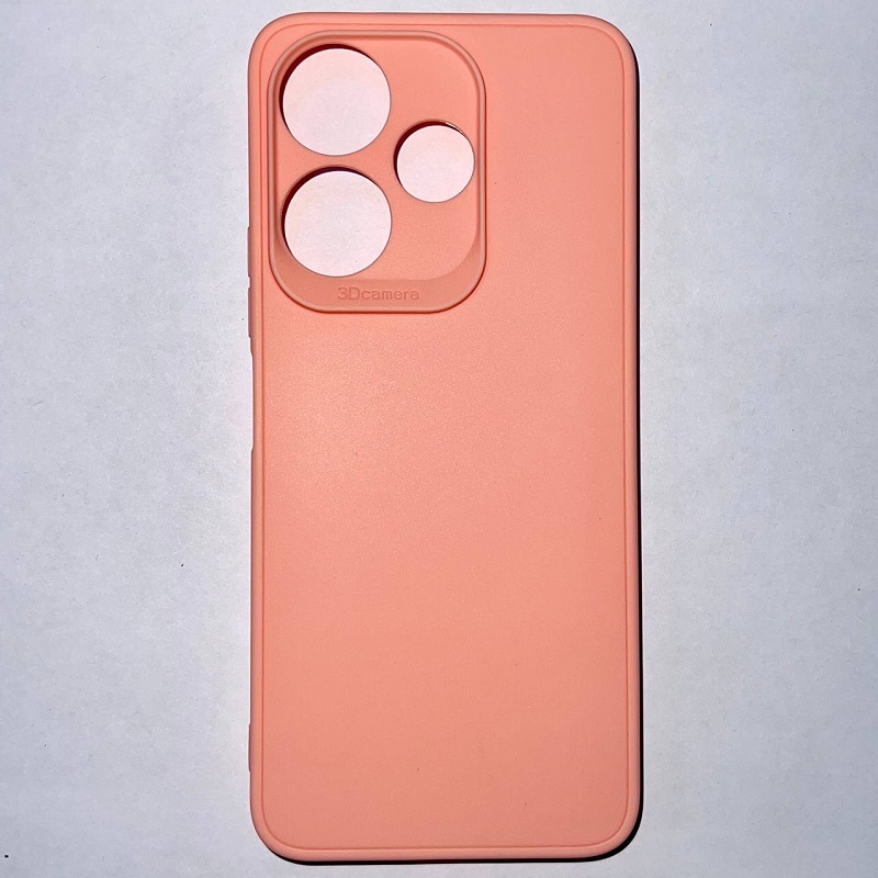 Задняя накладка Мобилис для Xiaomi Redmi 13, персиковый , матовая с защитой камеры