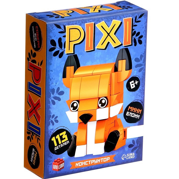 Конструктор «PIXI. Лисёнок», мини блоки, 113 деталей