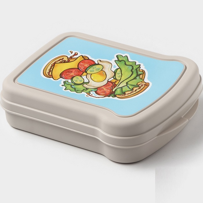 Бутербродница RICCO, 17×13×4,2 см, с декором Крок-месье