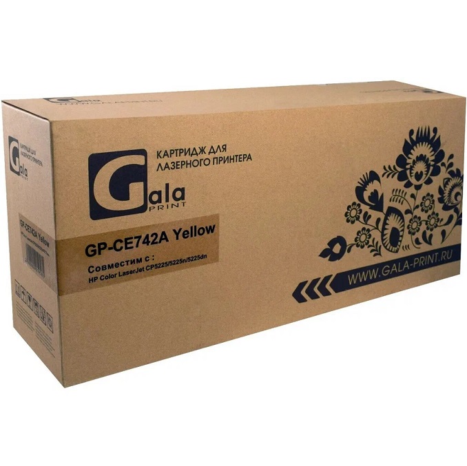 Картридж лазерный GalaPrint GP-CE742A желтый для HP Color LaserJet CP5225