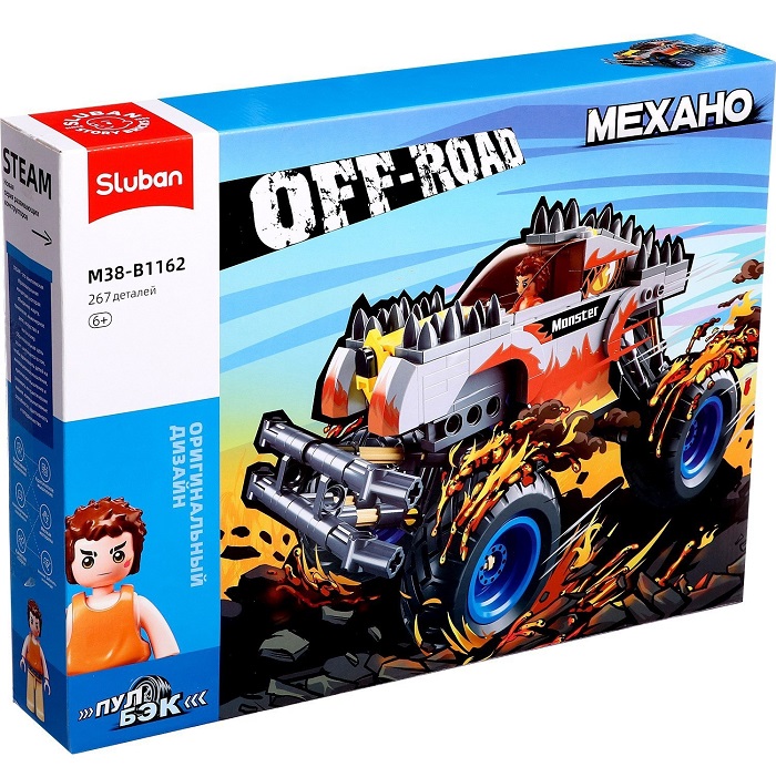 Конструктор Sluban Механо внедорожник Бигфут , инерционный, 267 деталей, 6+ 9619169