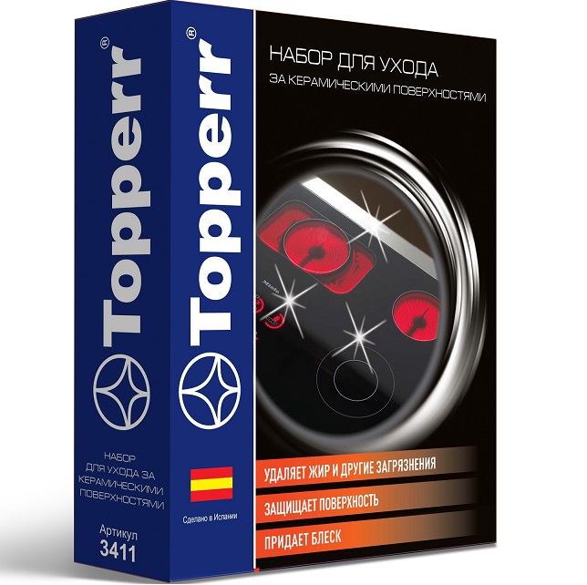 Набор для ухода за стеклокерамическими поверхностями TOPPERR 3411, 3 предмета