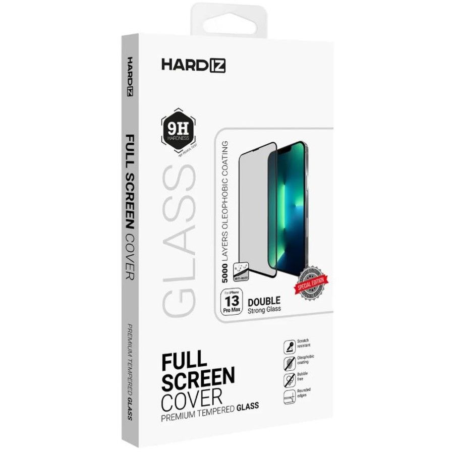 Противоударное стекло HARDIZ Premium для iPhone 13 Pro Max черное (HRD186801)