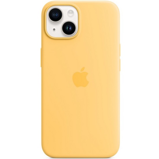 Силиконовый чехол SILICONE CASE для iPhone 14 Sun Glow (MagSafe + анимация NFC Clear) c LOGO