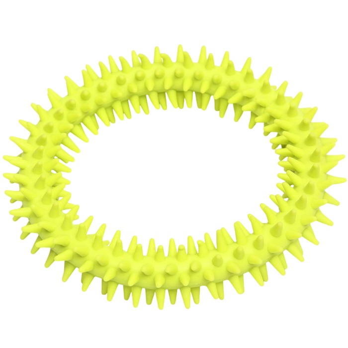 Игрушка для собак "Кольцо с шипами", 12,5 см, салатовая 7112327