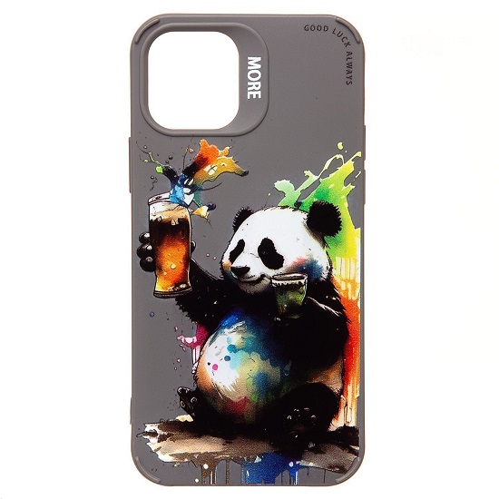 Задняя накладка SC335 для iPhone 12/12 Pro  (панда) (grey) (227082)