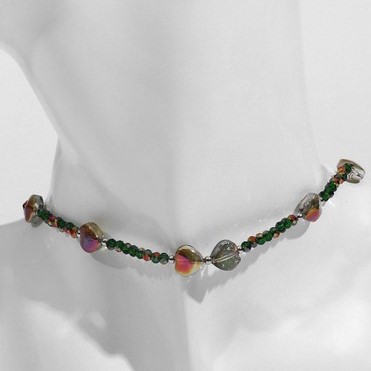 Чокер шар №3 гранёный через сердце «Хрусталь», цветной, 38см+7см удлинитель 10207638