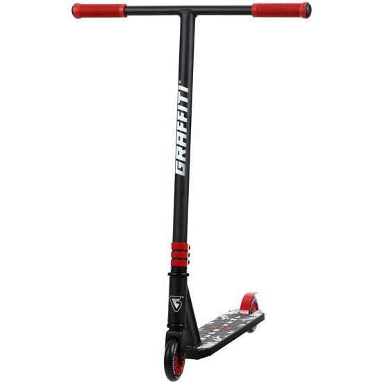 Самокат трюковой GRAFFITI Clever 24, колёса PU 100 мм, резьбовая компрессия, ABEC 9 Chrom, цвет чёрный