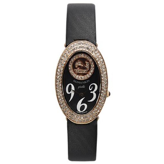 Наручные часы Romanson RL 7267Q LR(BK) "giselle" s.sapphire Swarovski