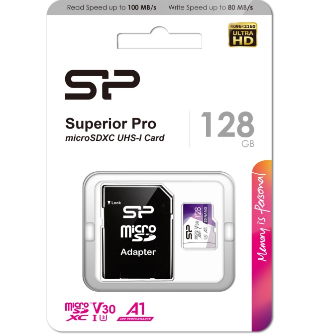 Micro SD 128Gb Silicon Power Superior A1 Class 10 UHS-I U3 100/80 Mb/s + адаптер SD