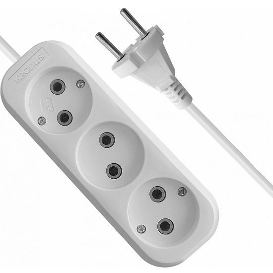Сетевой удлинитель  7.0м KRONUS KRS-04-0005, 3 розетки, 10А/2,2кВт б/з, ПВС 2х1,0