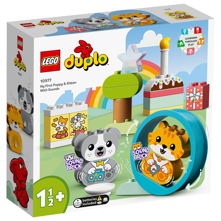 Конструктор LEGO DUPLO 10977 Мой первый щенок и котёнок и их звуки