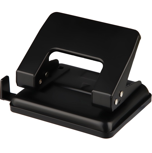 Дырокол на 20л металл. черный, с линейкой  Space  P204_1865BK