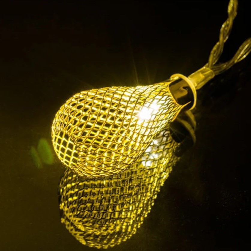 Гирлянда светодиодная PERFEO "Капля 1" 10LED, металл, 1.5м, 2хАА