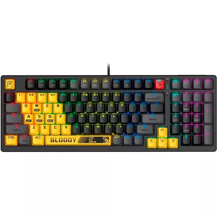 Клавиатура A4TECH Bloody S98 желтый/серый, механическая (SPORTS LIME)