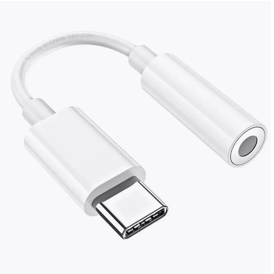 Переходник Jack 3.5 >--> Type-C HOCO LS35, белый