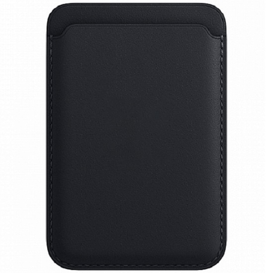 Кошелек для карт MagSafe Leather Wallet для Apple iPhone с цветной анимацией кожа Черный