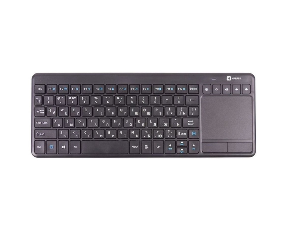 Клавиатура БП HARPER KBT-101 черная, USB, с тачпадом