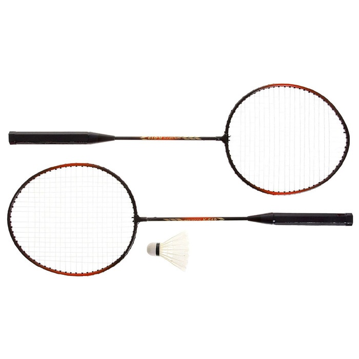 Набор для игры в бадминтон GREEN, 2 металлические ракетки, волан, чехол, цвета МИКС