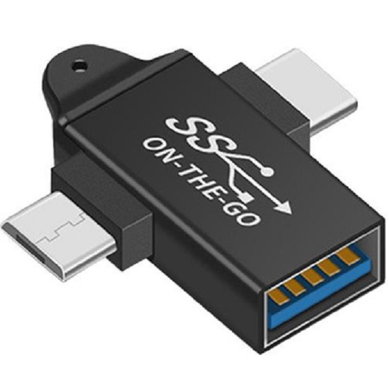Переходник OTG Dream Z33 Type-C/microUSB черный техпак (181273)