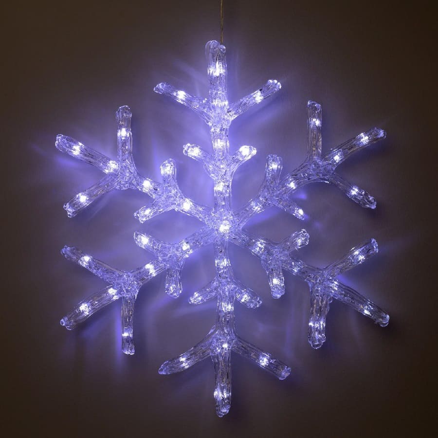 Светодиодная фигура «Снежинка» 39 см, акрил, 50 LED, 220 В, свечение белое 5060091