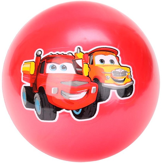 Мяч 23см грузовички с наклейкой, в сетке AD-9(TRUCKS)