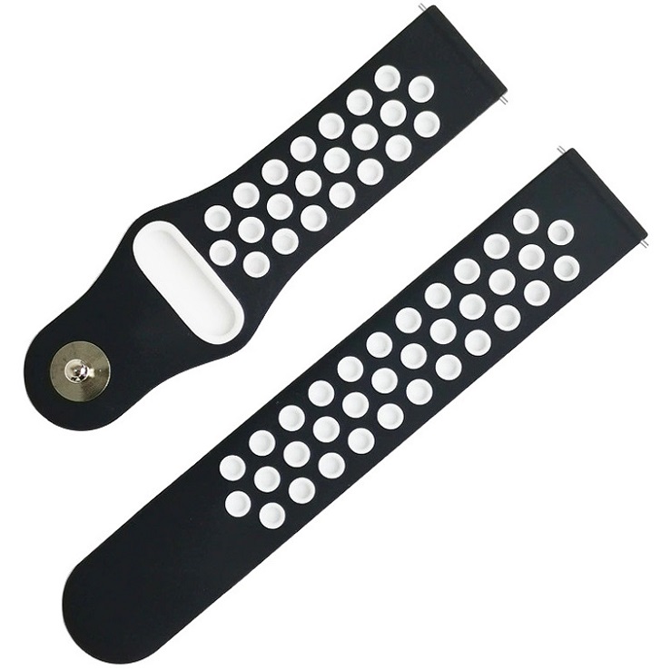 Универсальный силиконовый ремешок NIKE 20-22mm, чёрно-белый