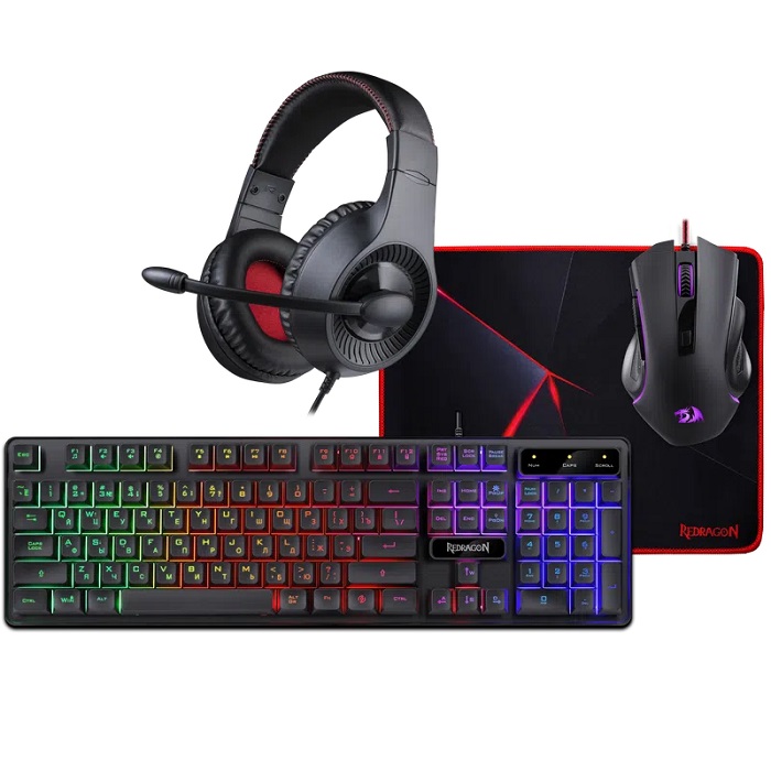 Набор REDRAGON S137 RU (мышь+клавиатура+ковер+наушники)
