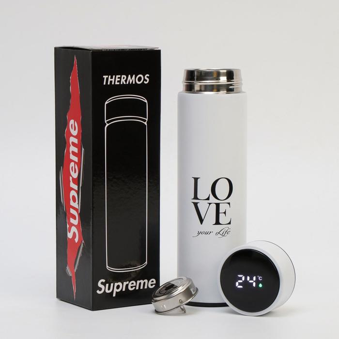 Термос Supreme "Love", c термометром, 450 мл, сохраняет тепло 8 ч, 23 х 6.5 см 6920740